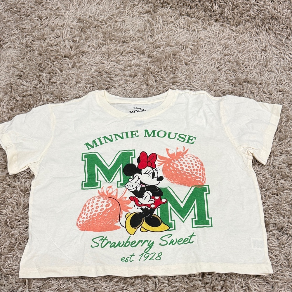 Disney Minnie Mouse White T-Shirt with Strawberries